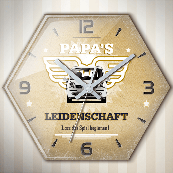 Modus Wanduhr personalisiert mit deinem Auto u. Kennzeichen!