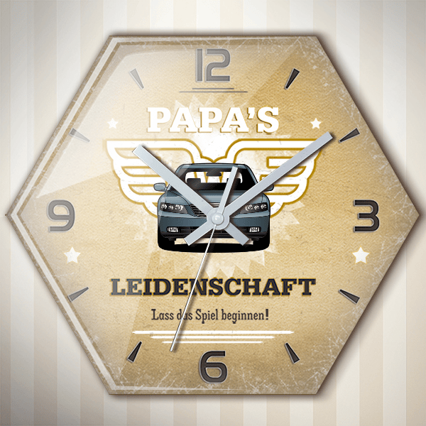 Grandeur Wanduhr personalisiert mit deinem Auto u. Kennzeichen!