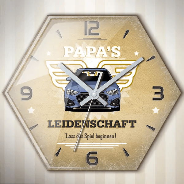 S4 Avant Wanduhr personalisiert mit deinem Auto u. Kennzeichen!