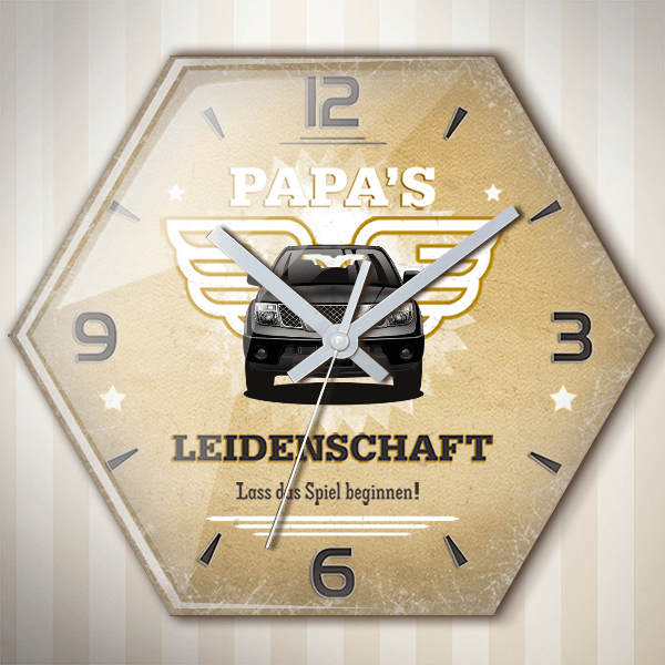 Navara Wanduhr personalisiert mit deinem Auto u. Kennzeichen!