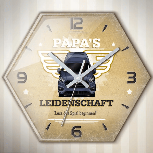 Nugget L1 Hochdach Wanduhr personalisiert mit deinem Wohnwagen u. Kennzeichen!