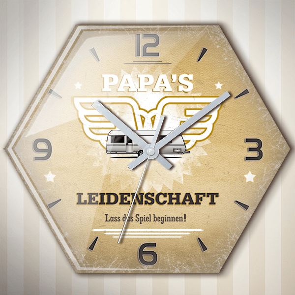 660 Wanduhr personalisiert mit deinem Campinganhänger u. Kennzeichen!