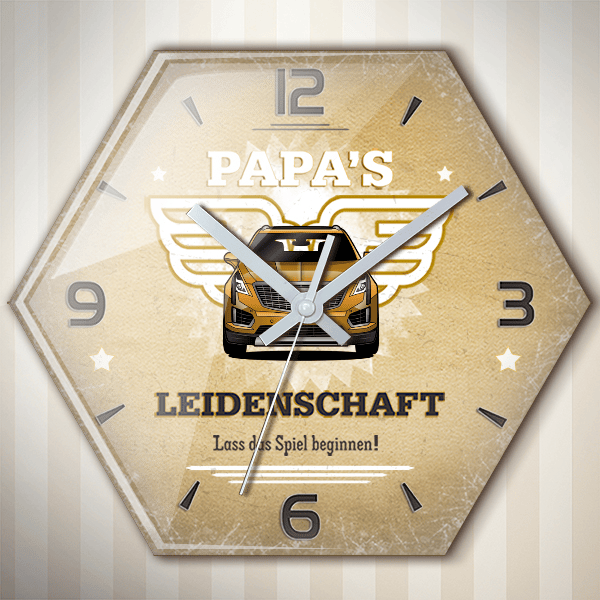 XT5 Wanduhr personalisiert mit deinem Auto u. Kennzeichen!