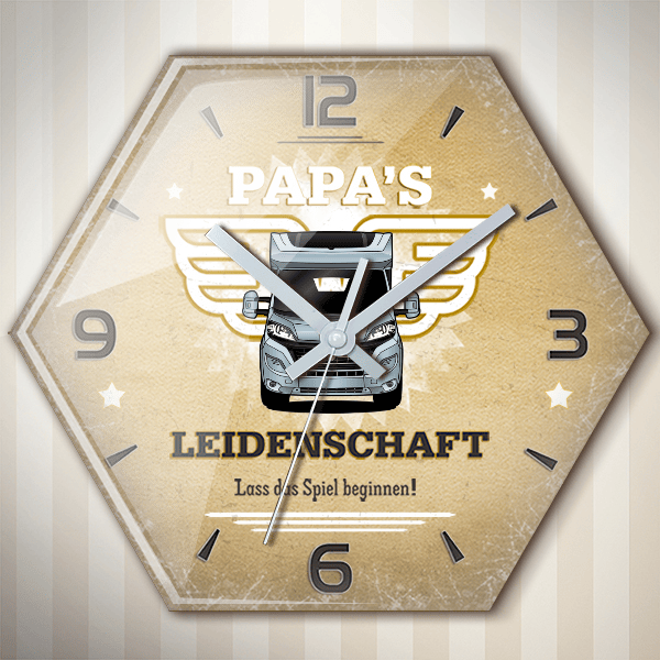 Welcom Wanduhr personalisiert mit deinem Wohnwagen u. Kennzeichen!