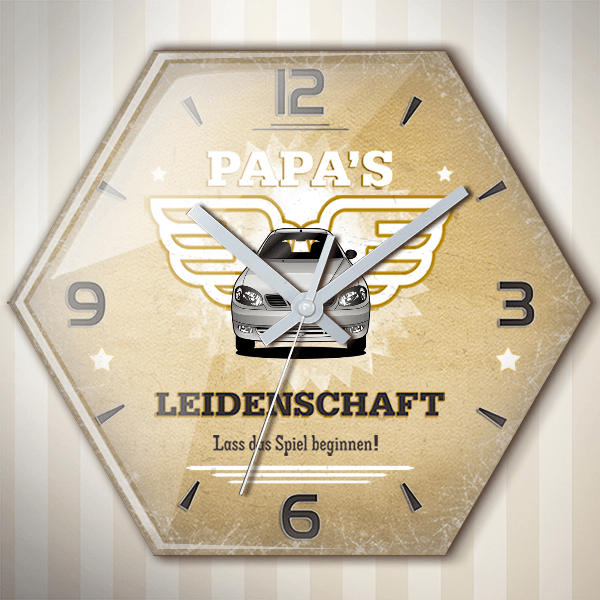 Lanos Wanduhr personalisiert mit deinem Auto u. Kennzeichen!