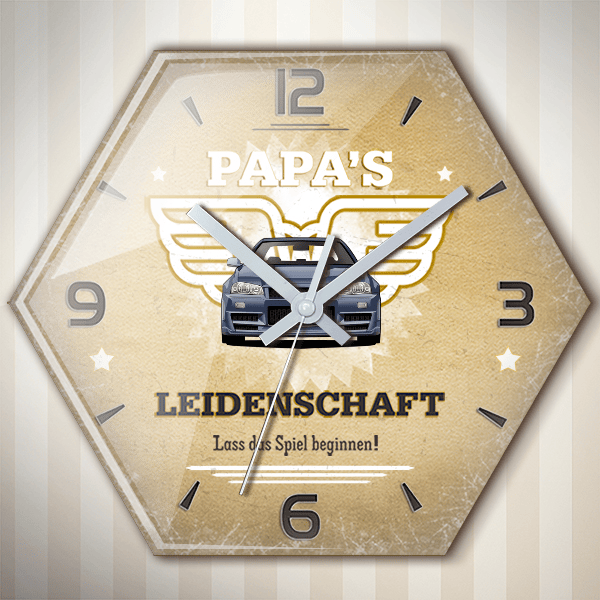 Skyline GTT Wanduhr personalisiert mit deinem Auto u. Kennzeichen!