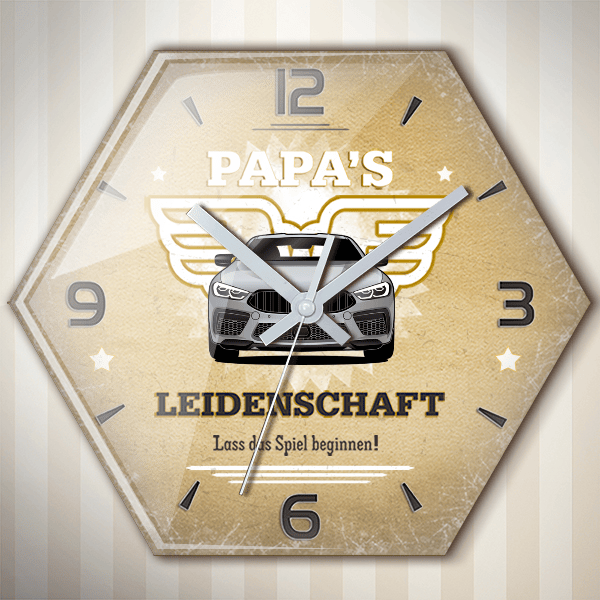 M8 Coupe Wanduhr personalisiert mit deinem Auto u. Kennzeichen!