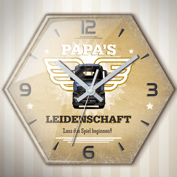 Antos Wanduhr personalisiert mit deinem LKW u. Kennzeichen!
