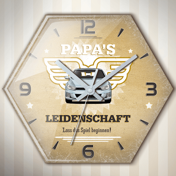 Scirocco Wanduhr personalisiert mit deinem Auto u. Kennzeichen!