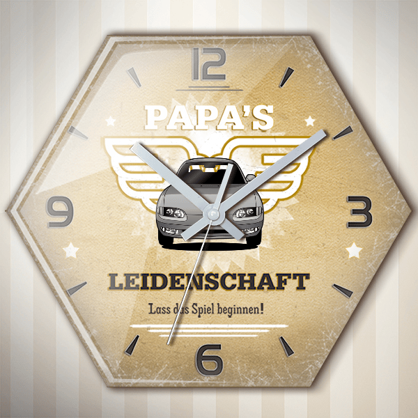MX-6 Wanduhr personalisiert mit deinem Auto u. Kennzeichen!