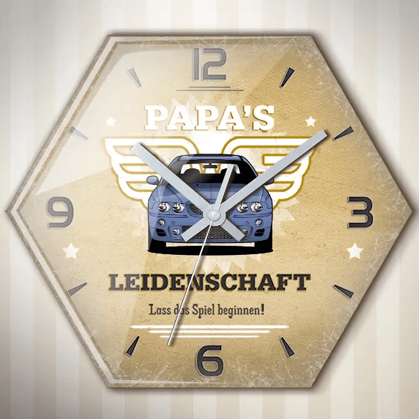 ZT-T 190 Wanduhr personalisiert mit deinem Auto u. Kennzeichen!