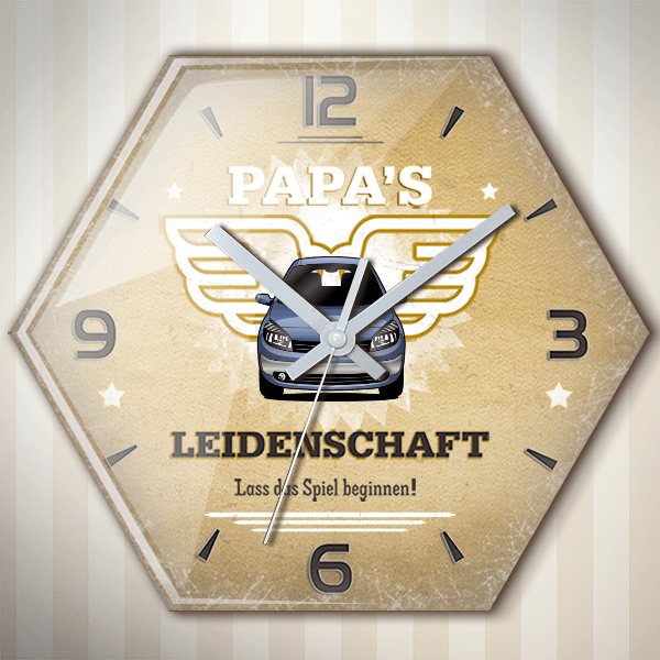 Grand Scenic Wanduhr personalisiert mit deinem Auto u. Kennzeichen!