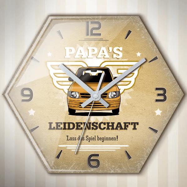 Cuore (3-Türer) Wanduhr personalisiert mit deinem Auto u. Kennzeichen!