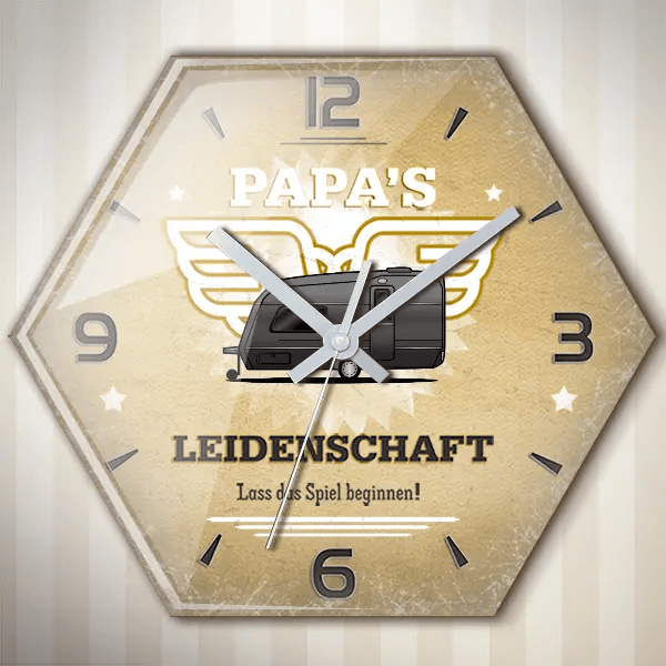 Daystar Wanduhr personalisiert mit deinem Wohnwagen u. Kennzeichen!