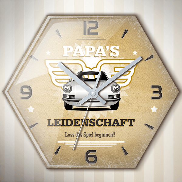 912 Wanduhr personalisiert mit deinem Auto u. Kennzeichen!