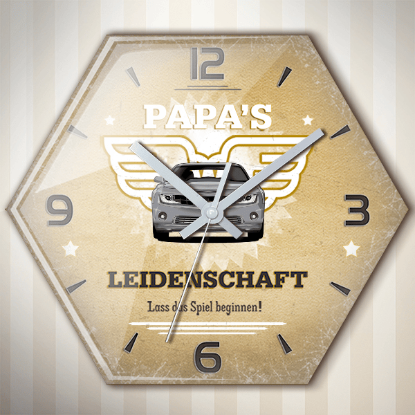 Camaro Cabriolet Wanduhr personalisiert mit deinem Auto u. Kennzeichen!