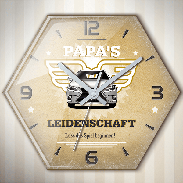 CT 200H Wanduhr personalisiert mit deinem Auto u. Kennzeichen!