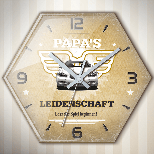 XF Wanduhr personalisiert mit deinem Auto u. Kennzeichen!