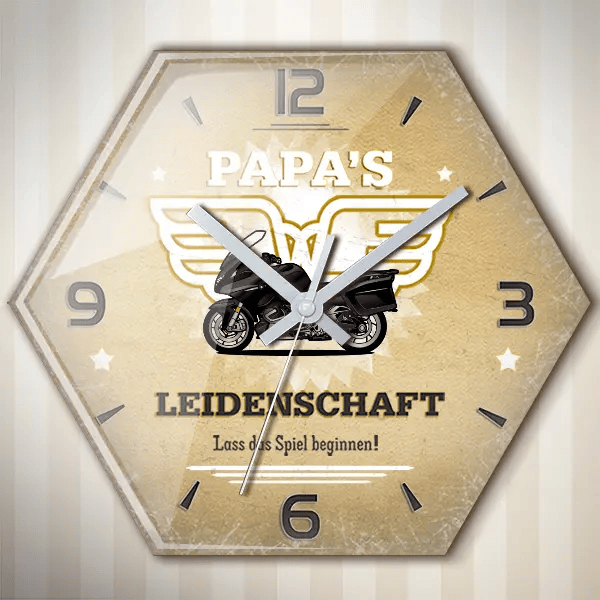 R 1250 RT Wanduhr personalisiert mit deinem Motorrad u. Kennzeichen!