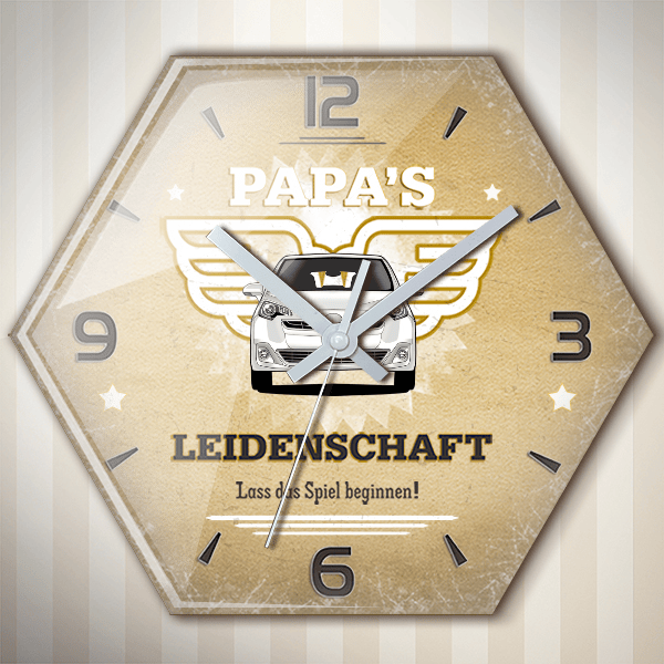 Verso S Wanduhr personalisiert mit deinem Auto u. Kennzeichen!