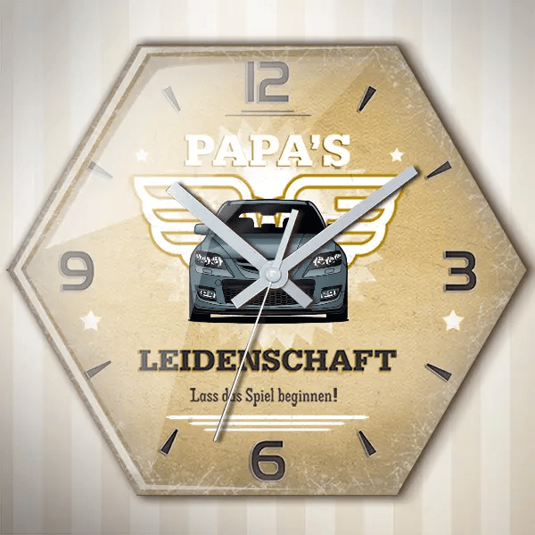 3 MPS Wanduhr personalisiert mit deinem Auto u. Kennzeichen!