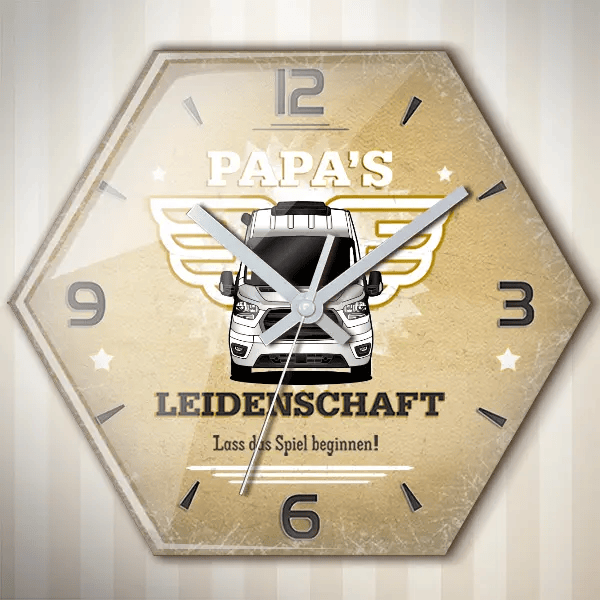 CV 600 Wanduhr personalisiert mit deinem Wohnwagen u. Kennzeichen!