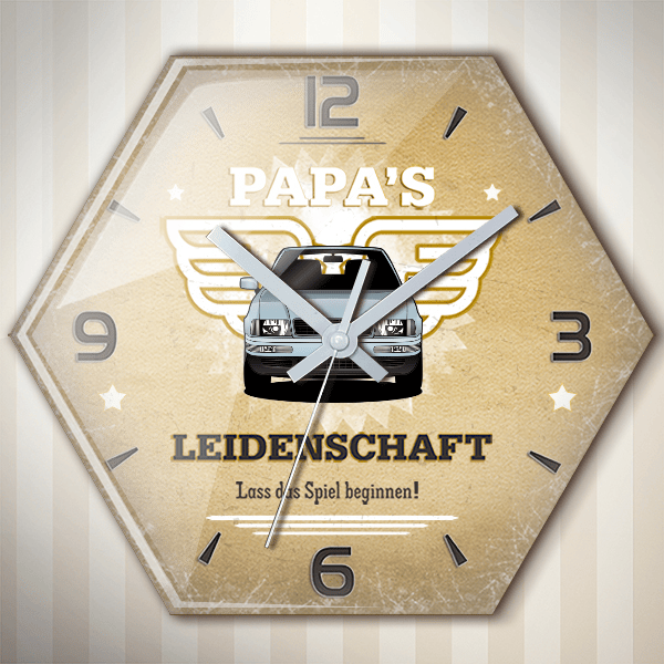 80 Cabriolet Wanduhr personalisiert mit deinem Auto u. Kennzeichen!