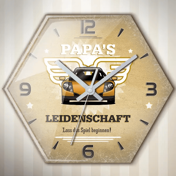 Spider Wanduhr personalisiert mit deinem Auto u. Kennzeichen!