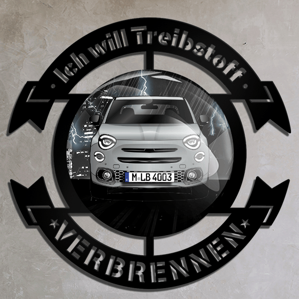 500 X Sport Wand Dekoration personalisiert mit deinem Auto u. Kennzeichen!