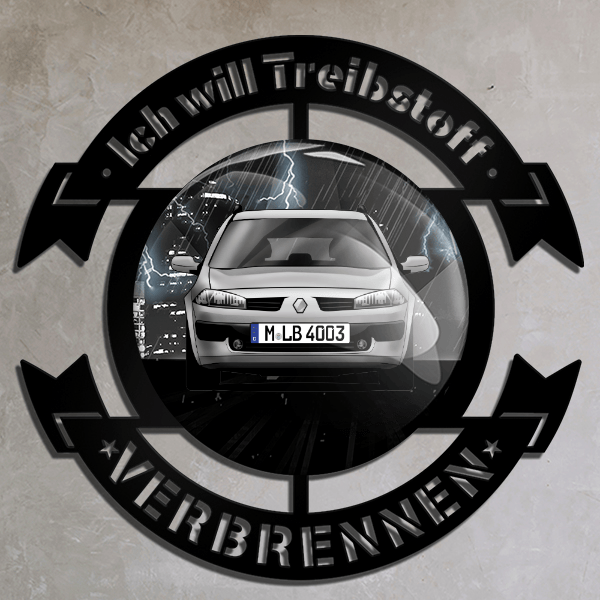 Megane Wand Dekoration personalisiert mit deinem Auto u. Kennzeichen!
