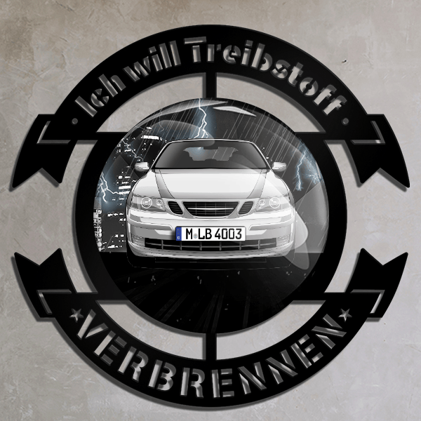 9-3 Cabriolet Wand Dekoration personalisiert mit deinem Auto u. Kennzeichen!