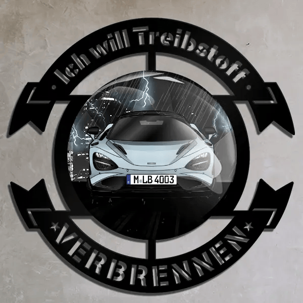 765LT Wand Dekoration personalisiert mit deinem Auto u. Kennzeichen!
