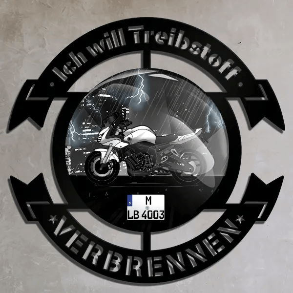 FZ1 Wand Dekoration personalisiert mit deinem Motorrad u. Kennzeichen!