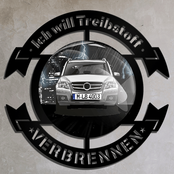 GLK Wand Dekoration personalisiert mit deinem Auto u. Kennzeichen!