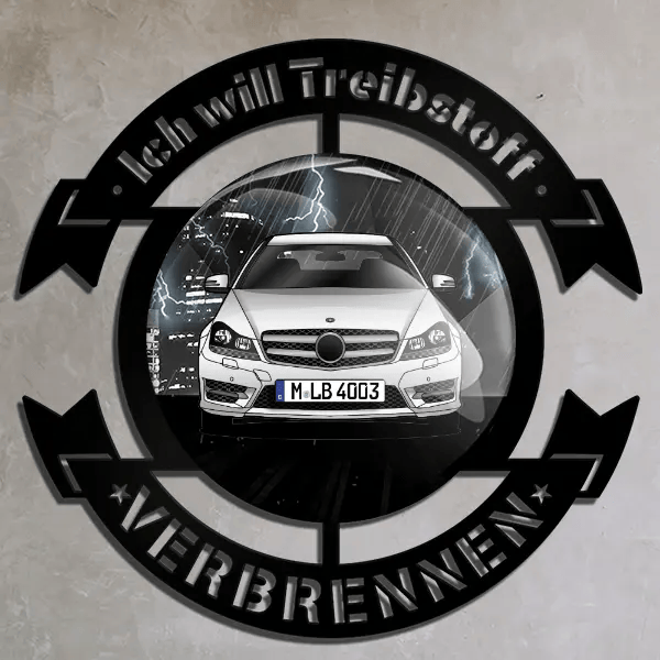 C-Klasse Coupe Wand Dekoration personalisiert mit deinem Auto u. Kennzeichen!