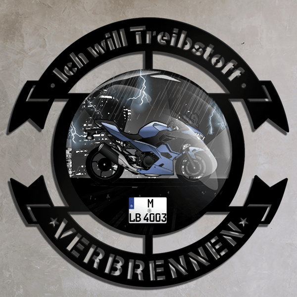 Ninja 400 Wand Dekoration personalisiert mit deinem Motorrad u. Kennzeichen!