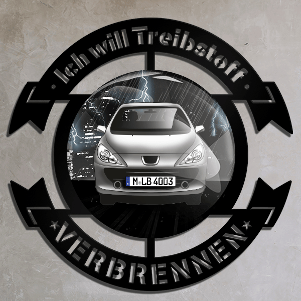 307 (5-Türer) Wand Dekoration personalisiert mit deinem Auto u. Kennzeichen!