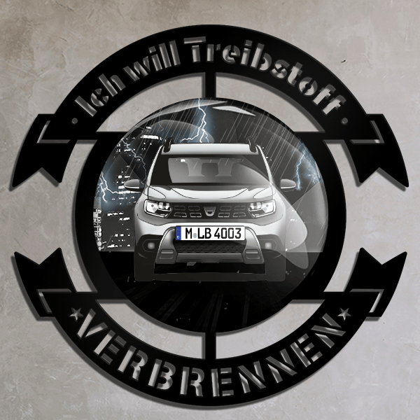 Duster Wand Dekoration personalisiert mit deinem Auto u. Kennzeichen!