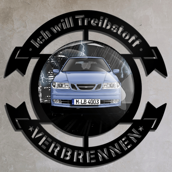 9-3 Combi Wand Dekoration personalisiert mit deinem Auto u. Kennzeichen!