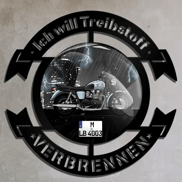Bonneville T100 Wand Dekoration personalisiert mit deinem Motorrad u. Kennzeichen!