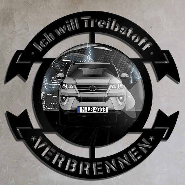 Fortuner Wand Dekoration personalisiert mit deinem Auto u. Kennzeichen!