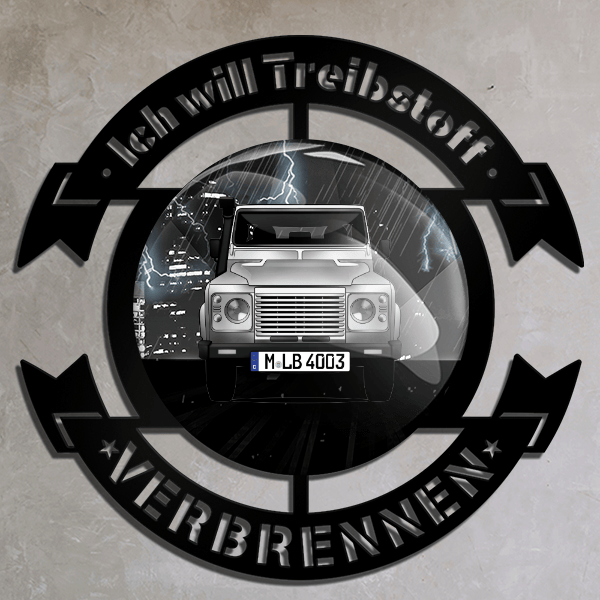 Defender Wand Dekoration personalisiert mit deinem Auto u. Kennzeichen!