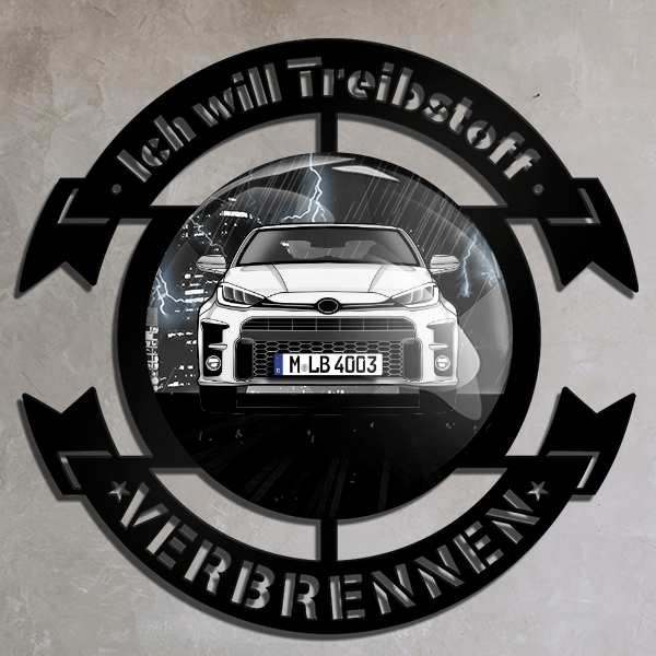 GR Yaris Wand Dekoration personalisiert mit deinem Auto u. Kennzeichen!