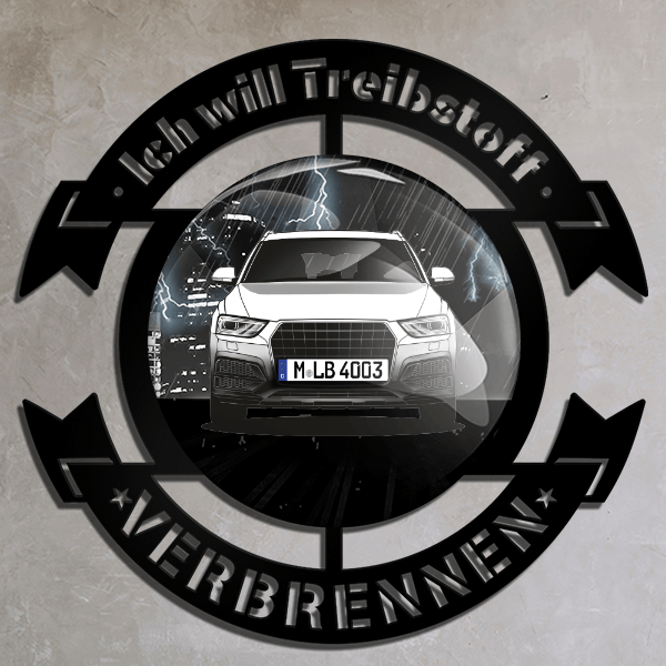 Q3 Wand Dekoration personalisiert mit deinem Auto u. Kennzeichen!
