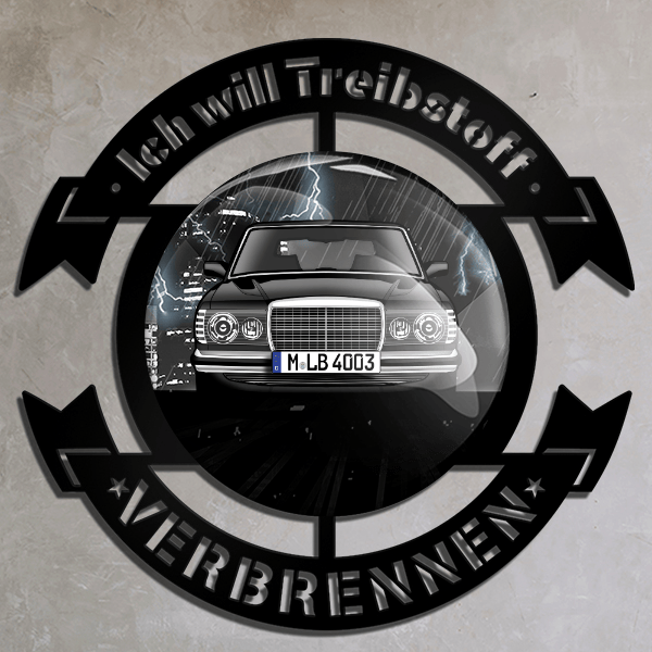 W 123 Coupe Wand Dekoration personalisiert mit deinem Auto u. Kennzeichen!