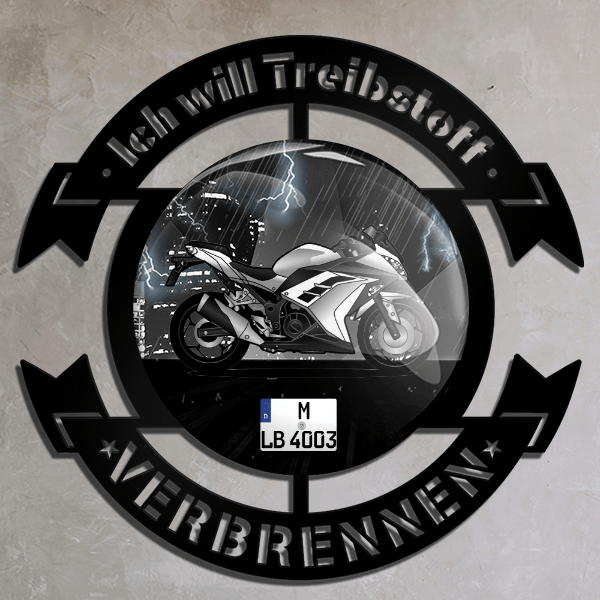 Ninja 300 Wand Dekoration personalisiert mit deinem Motorrad u. Kennzeichen!
