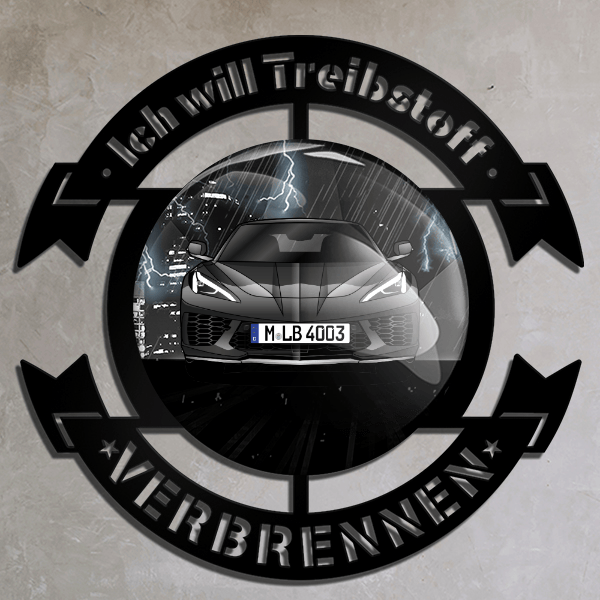 Corvette C8 Wand Dekoration personalisiert mit deinem Auto u. Kennzeichen!
