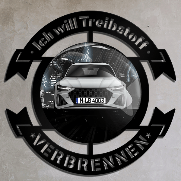 RS7 Wand Dekoration personalisiert mit deinem Auto u. Kennzeichen!