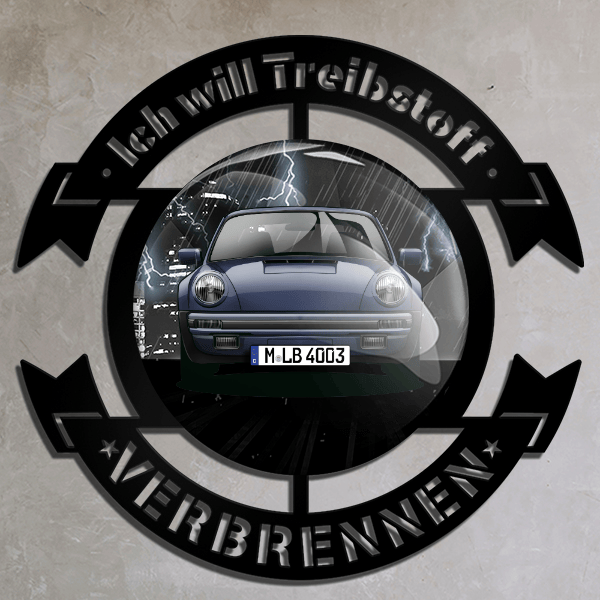 911 Wand Dekoration personalisiert mit deinem Auto u. Kennzeichen!