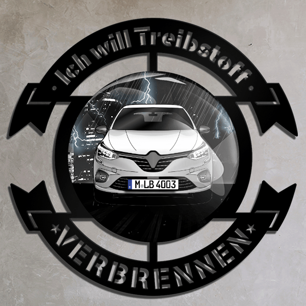 Clio Wand Dekoration personalisiert mit deinem Auto u. Kennzeichen!